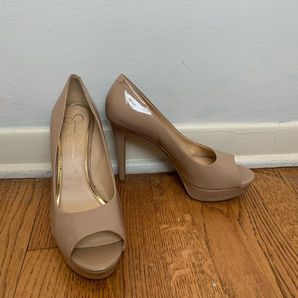 Jessica Simpson nude platform heels